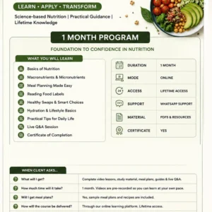 Elite Nutrition course program 1 Month