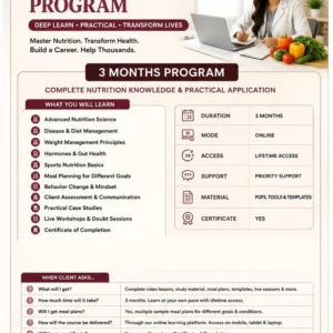Elite Nutrition course program 3 Month